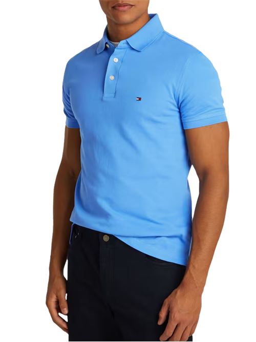 Polo uomo azzurra in cotone Tommy Hilfiger | MW0MW17771C30